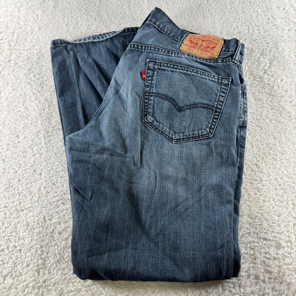 Levi's 559 Denim Relaxed Straight Jeans Pants Men's Size 34x30 Medium Wash Y2K‎